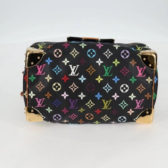 LOUIS VUITTON Monogram Multicolor Speedy 30 Hand Bag Black M92642 Auth yk19115A - Picture 7 of 16